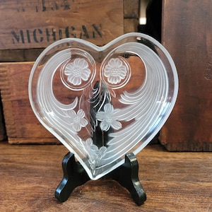 Etched Glass Heart Catch-All