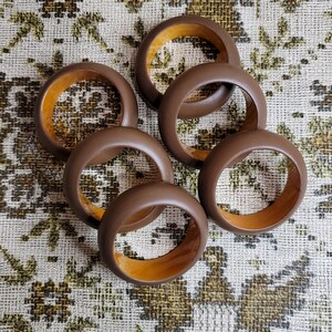 Vintage Earth Tone Napkin Rings- Set of 6