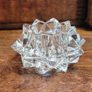 Cut Crystal Glass Candlestick Holder
