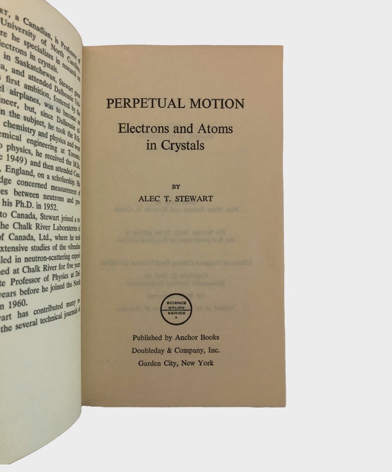 Perpetual Motion, Electrons and Atoms in Crystals by Alec T Stewart, 1965, Paperback, Science Study Series S 39 image 4