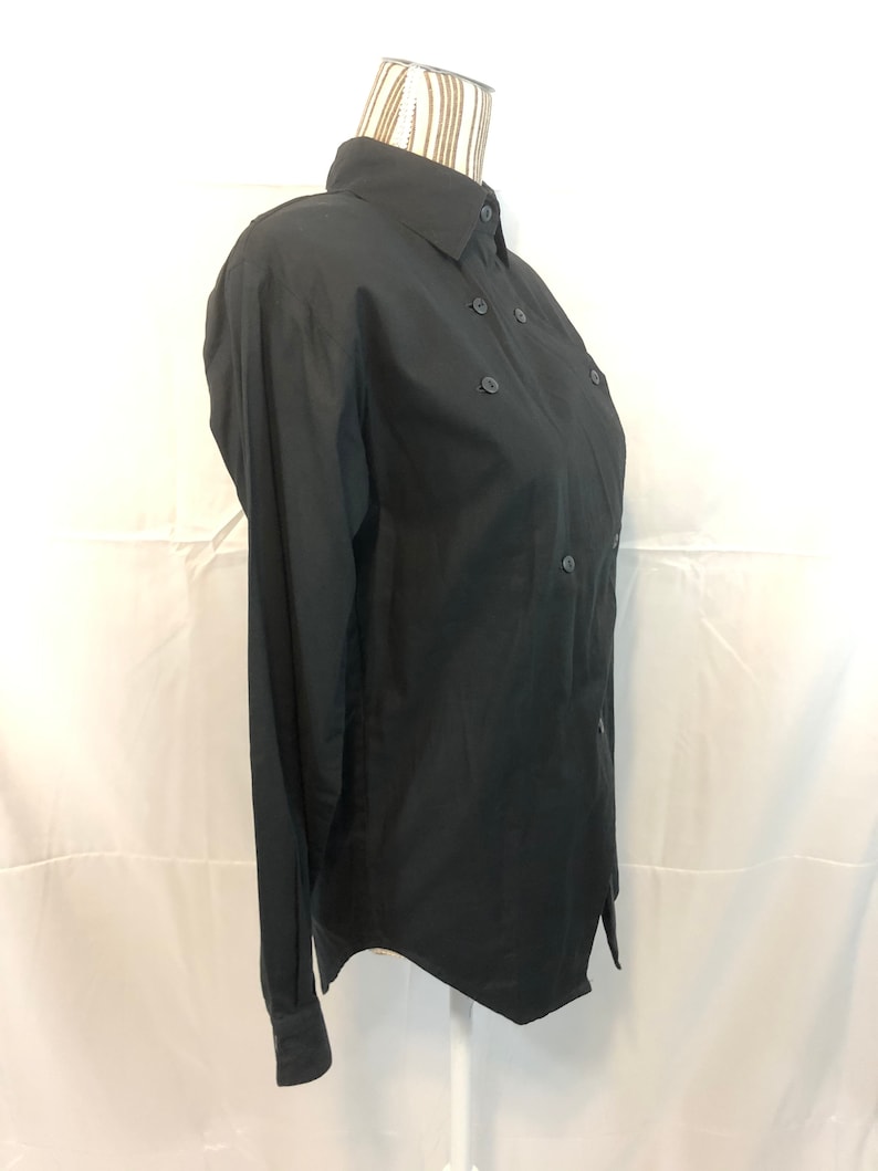 Vintage Adobe Rose Western Shirt Black Wrap Shirt 90s Western Shirt Black Button Shirt Cowgirl Shirt 90s Black Cotton Shirt