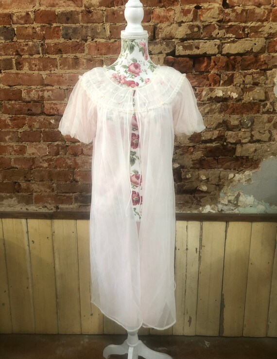 Vintage Gotham Lingerie Sheer Peignoir / Robe / Dr