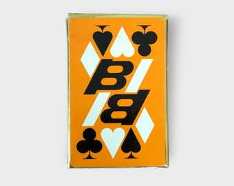 Vintage Redislip Playing Cards Made by Brown & Bigelow, Orange and Black Logo, Single Complete Deck in Box