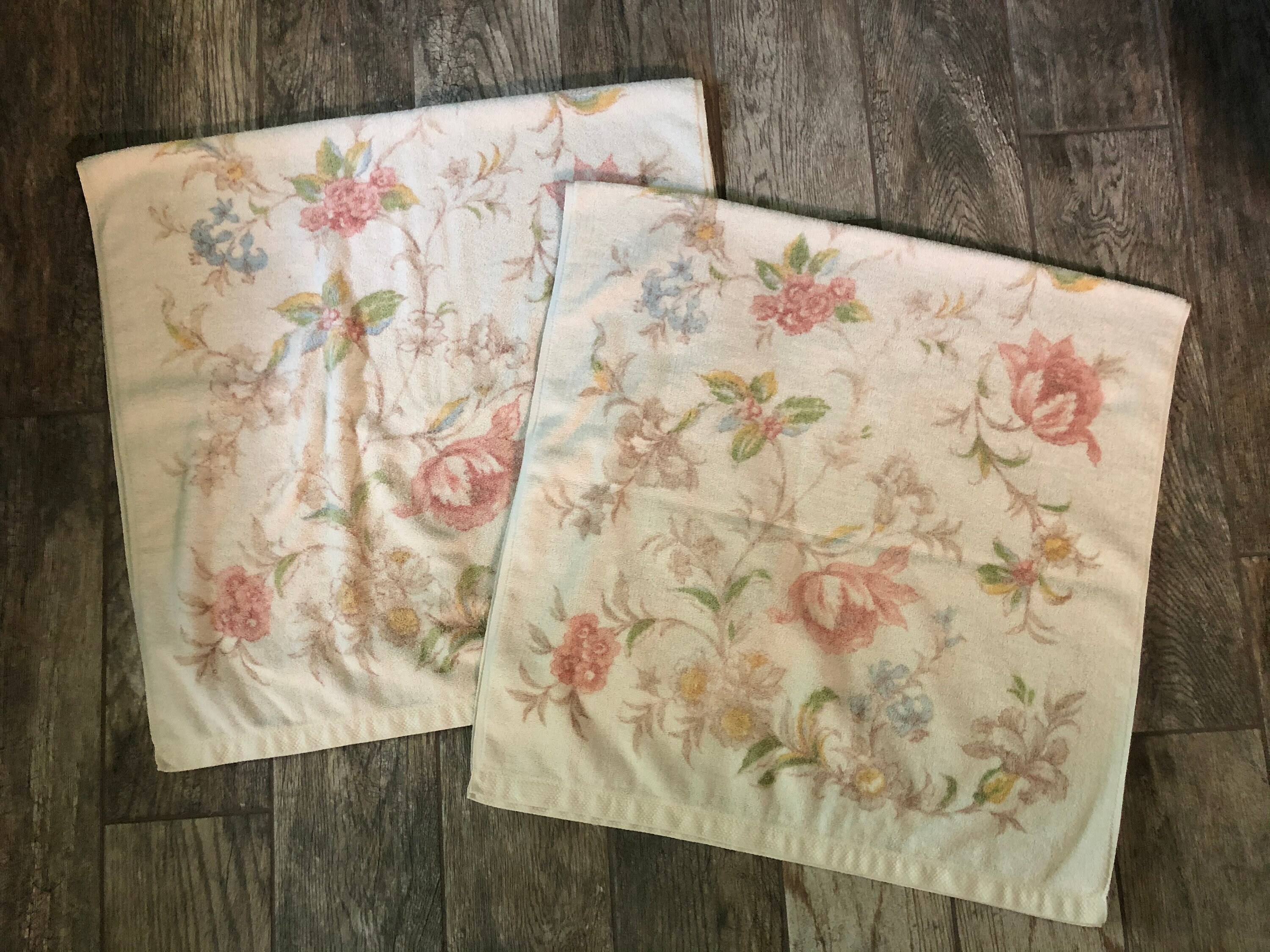Vintage Springmaid Floral Towels Set of 2 Vintage Bath Towel Etsy