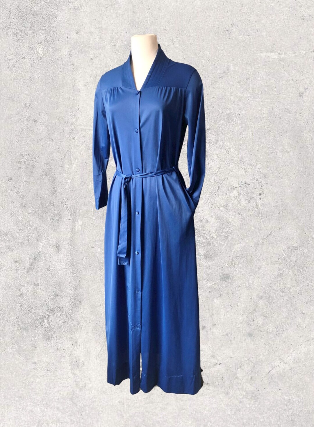 Vintage Henson Kickernick Long Robe Blue Long Sleeve Button - Etsy