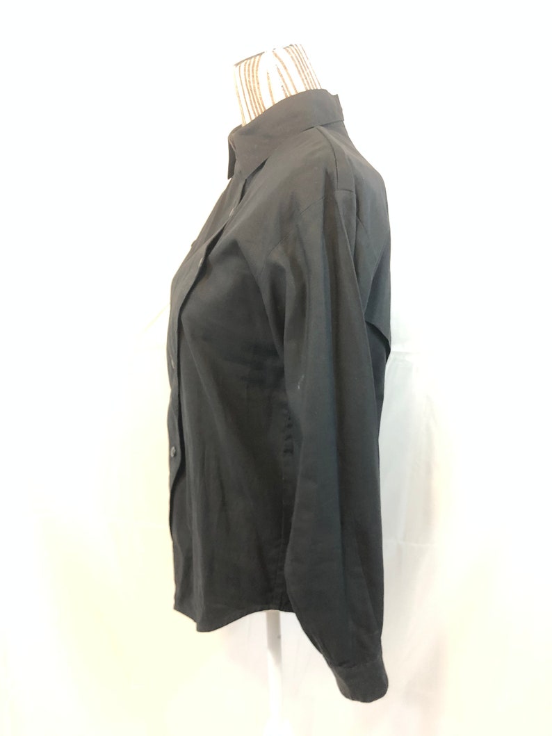 Vintage Adobe Rose Western Shirt Black Wrap Shirt 90s Western Shirt Black Button Shirt Cowgirl Shirt 90s Black Cotton Shirt