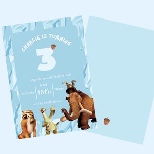Plantilla de invitación de la edad de hielo