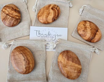 Handmade Olivewood Fidget Stone | Stress Relief Pocket Pebble | Gift for Mindfulness