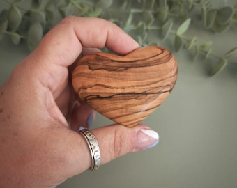 Olive Wood Pocket Heart Hug: Worry Stone, Comfort Gift