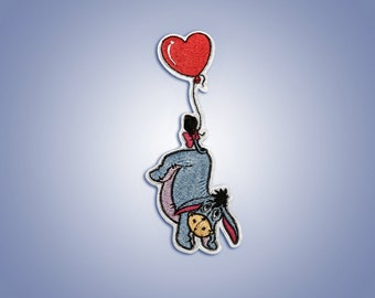 Eeyore balloon iron-on patch, Winnie the pooh patch