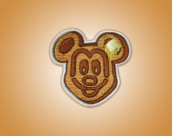 Mickey waffle embroidered iron-on patch