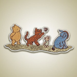 Iron on patches - WINNIE THE POOH WINNIE & PIGLET Disney - yellow -  6,3x5,7cm - Application Embroided badges