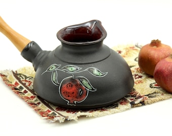 Armenian Jazve, Coffee Tea maker,Ceramic coffee maker Jezve, Turkish coffee pot ,Handmade manual coffee pot,Personalized wooden handle,Turka