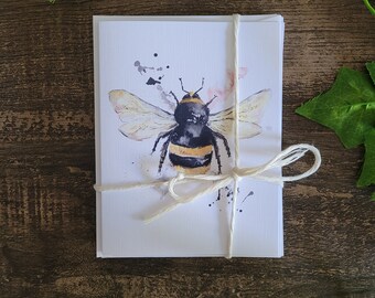 Fuzzy Bee Greeting Card, Special Occasion Bee Card, Bumble Bee Greeting Card, Watercolour Bee, Honey Bee Lover,