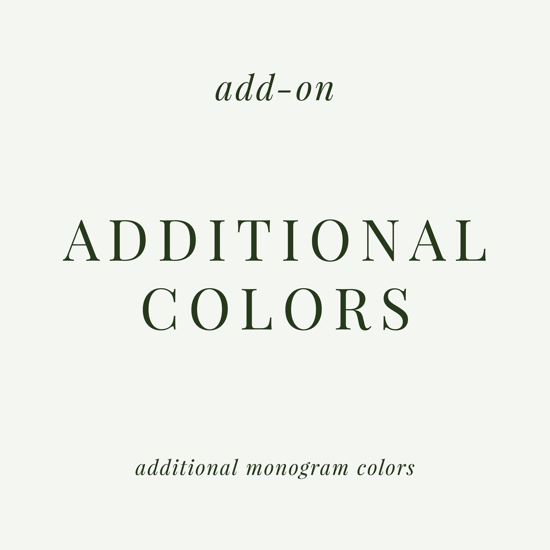 Micro Monogram Color ADD-ON Order - Additional Monogram Colors - Etsy