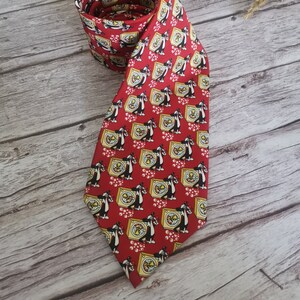 Corbata vintage Silvestre, dibujo animado del pájaro Tweety, corbata divertida, corbata de hombre