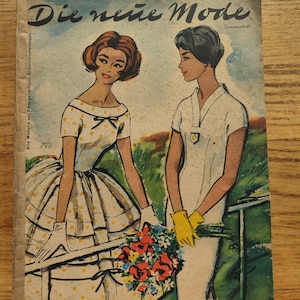 1959s Die Neue Mode 1437, Sommerheft Vintage Fashion Magazine 1959s, Vintage Sewing Patterns, WITHOUT pattern sheets.
