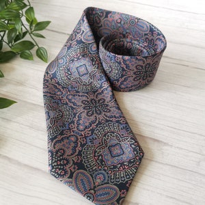 Vintage necktie, Fil a fil silk tie, Made in France, Mens tie, Pure silk, 90s Silk Tie