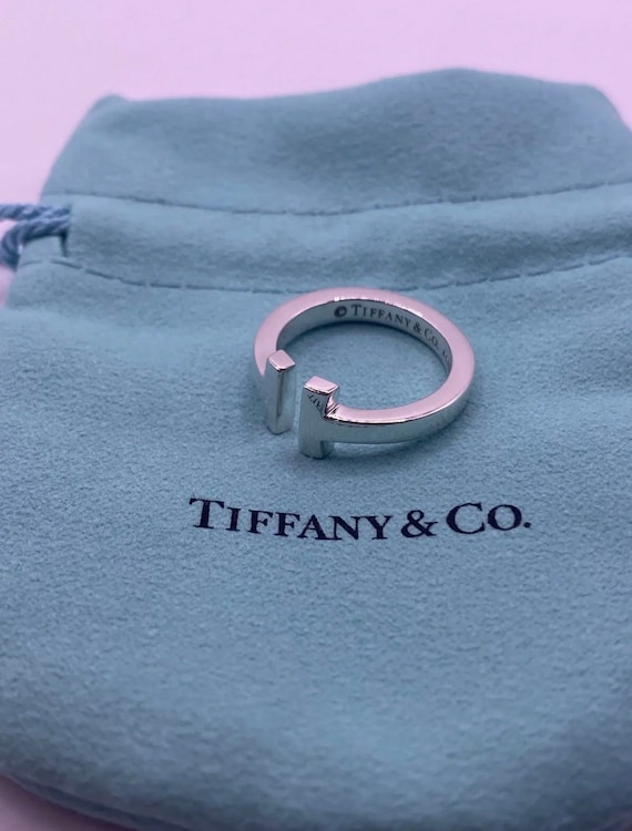 Tiffany & Co Sterling Silver T Ring - Etsy