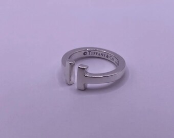 Tiffany & Co Sterling Silver T Ring - Etsy
