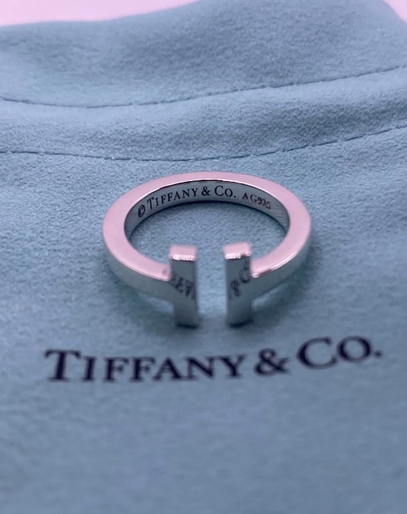 Tiffany & Co Sterling Silver T Ring - Etsy