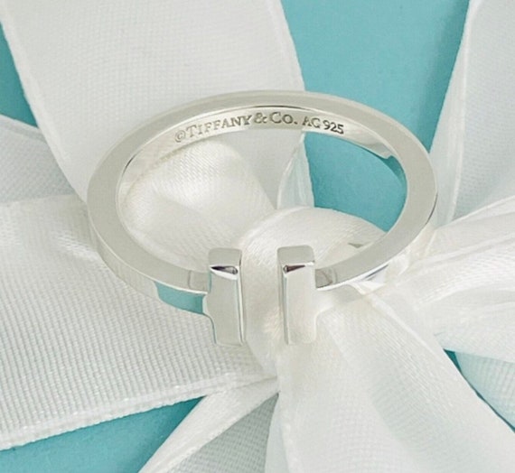 Tiffany & Co Sterling Silver T Ring - Etsy