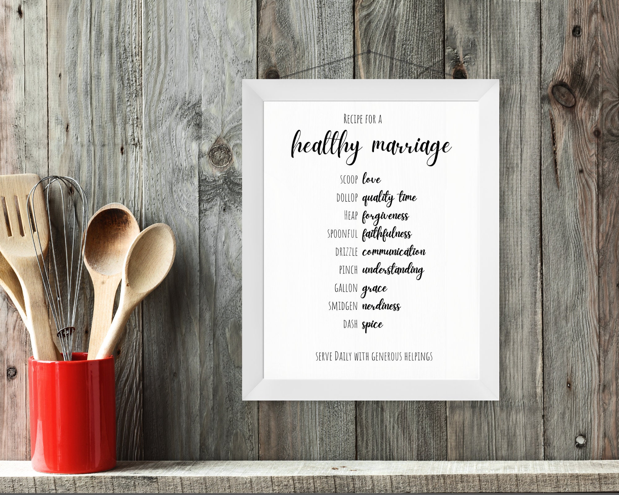 Healthy Marriage Recipe Bridal Shower Gift Wedding Gift Etsy