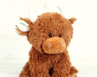 Knuffelige Highland Cow-knuffel, 20 cm