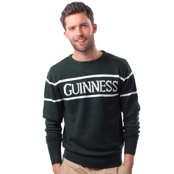 Guinness Bottle Green, Cream Guinness Logo, Knitted Sweater