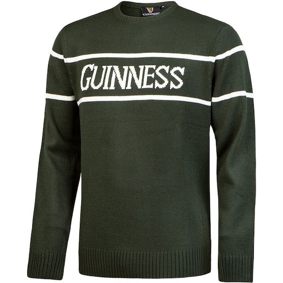 Guinness Bottle Green, Cream Guinness Logo, Knitted Sweater