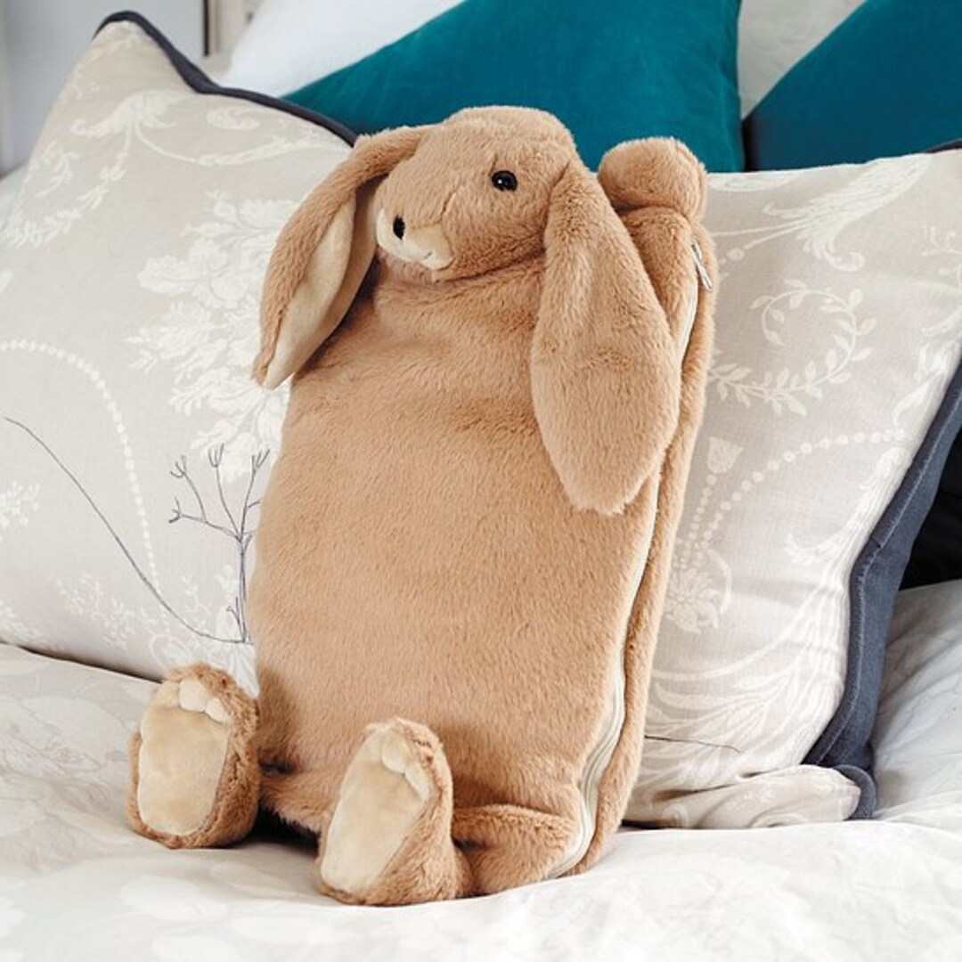 Soft Bunny Rabbit Hot Water Bottle Cover Brown Etsy