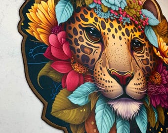 León de la belleza floral