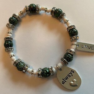 Beaded bracelet with charms &quot;Love - Always&quot;