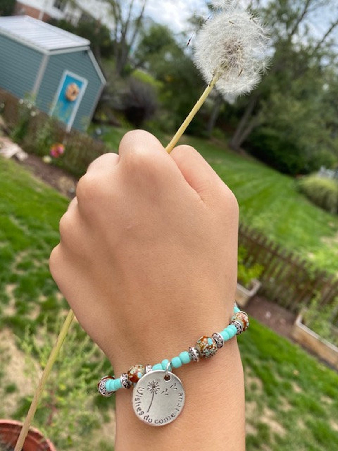 Beaded Bracelet With Charm wishes Do Come True Etsy