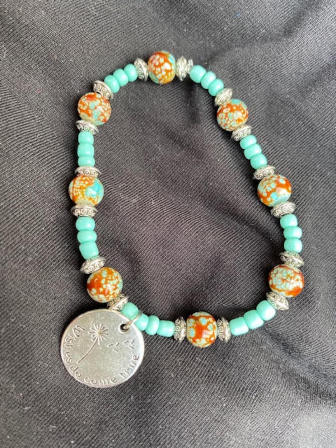 Beaded Bracelet With Charm wishes Do Come True Etsy