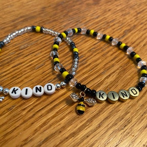 BEE KIND bracelet | Beaded bracelet with bee charm | Positive vibes | Spread kindness