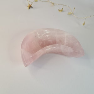 Brazilian Rose Quartz Crescent Moon Crystal Bowl