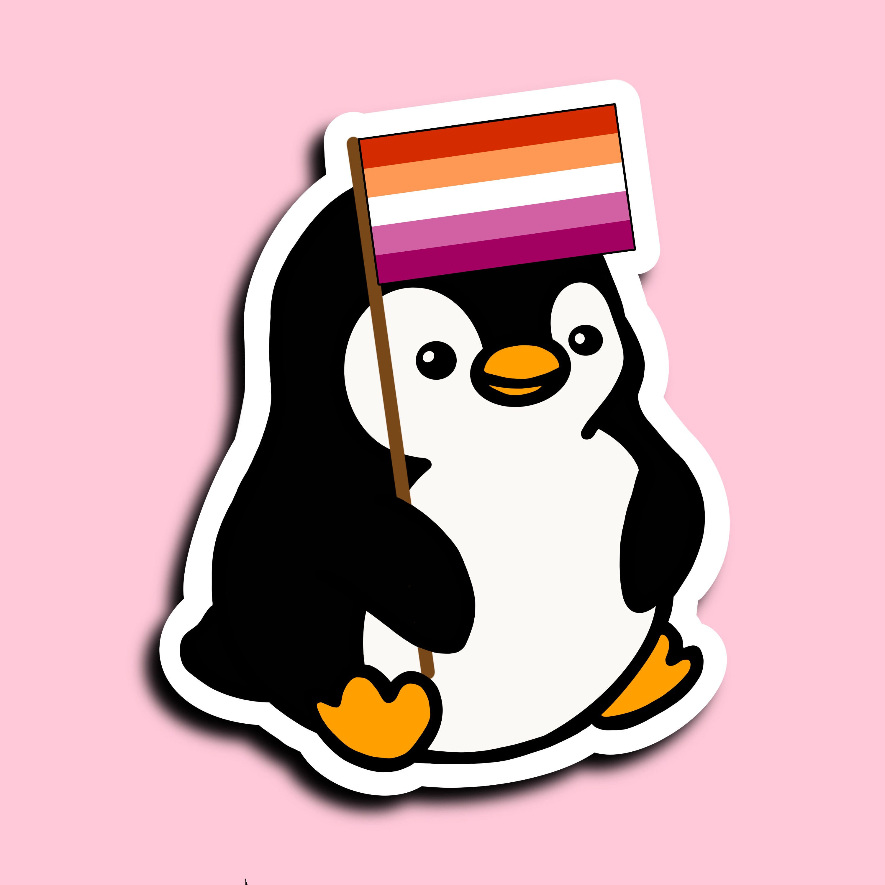 Penguin sticker pride LGBTQ LGBTQIA rainbow animal Etsy