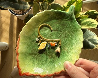 Handmade Polymer Clay Earcuff: Whimsical Nature Fairycore Earrings (No Piercing)