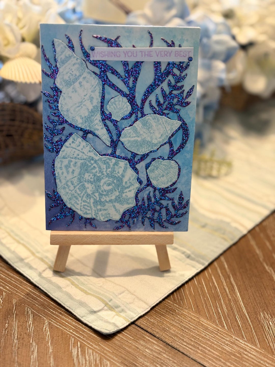 Seashell Handmade Card Handmade Seashell Card - Etsy