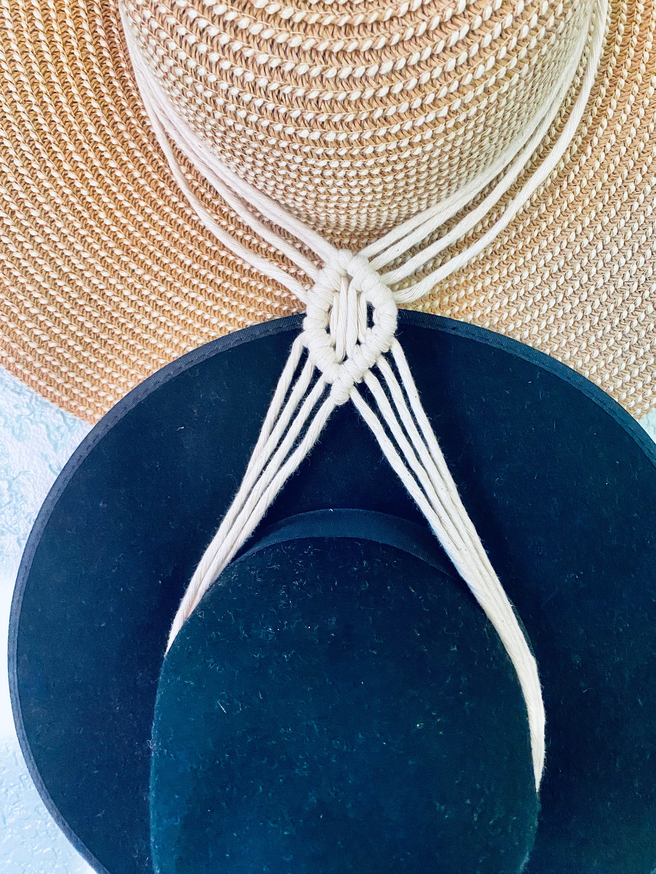 Macrame Boho Double Hat Hanger Farmhouse Hat Rack Hat - Etsy