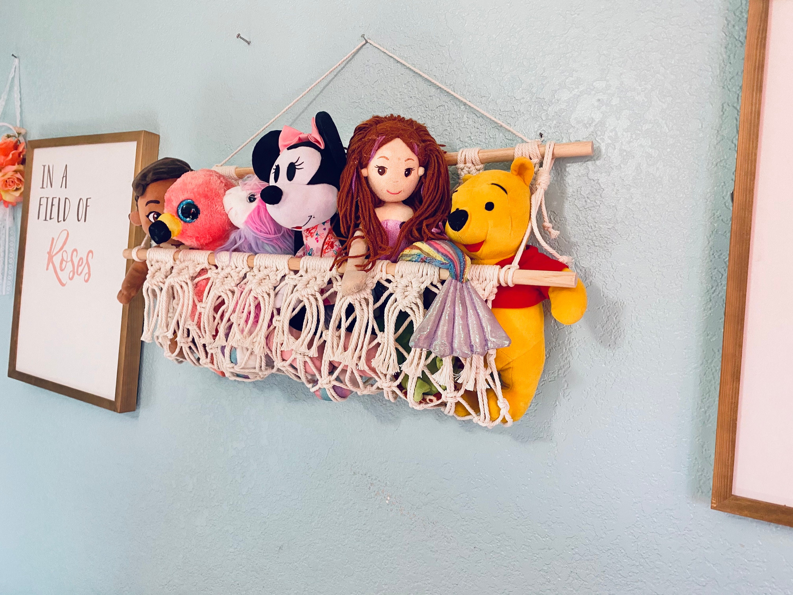Macrame Toy Hammock Toy Storage Kids Room Storage Toy Etsy