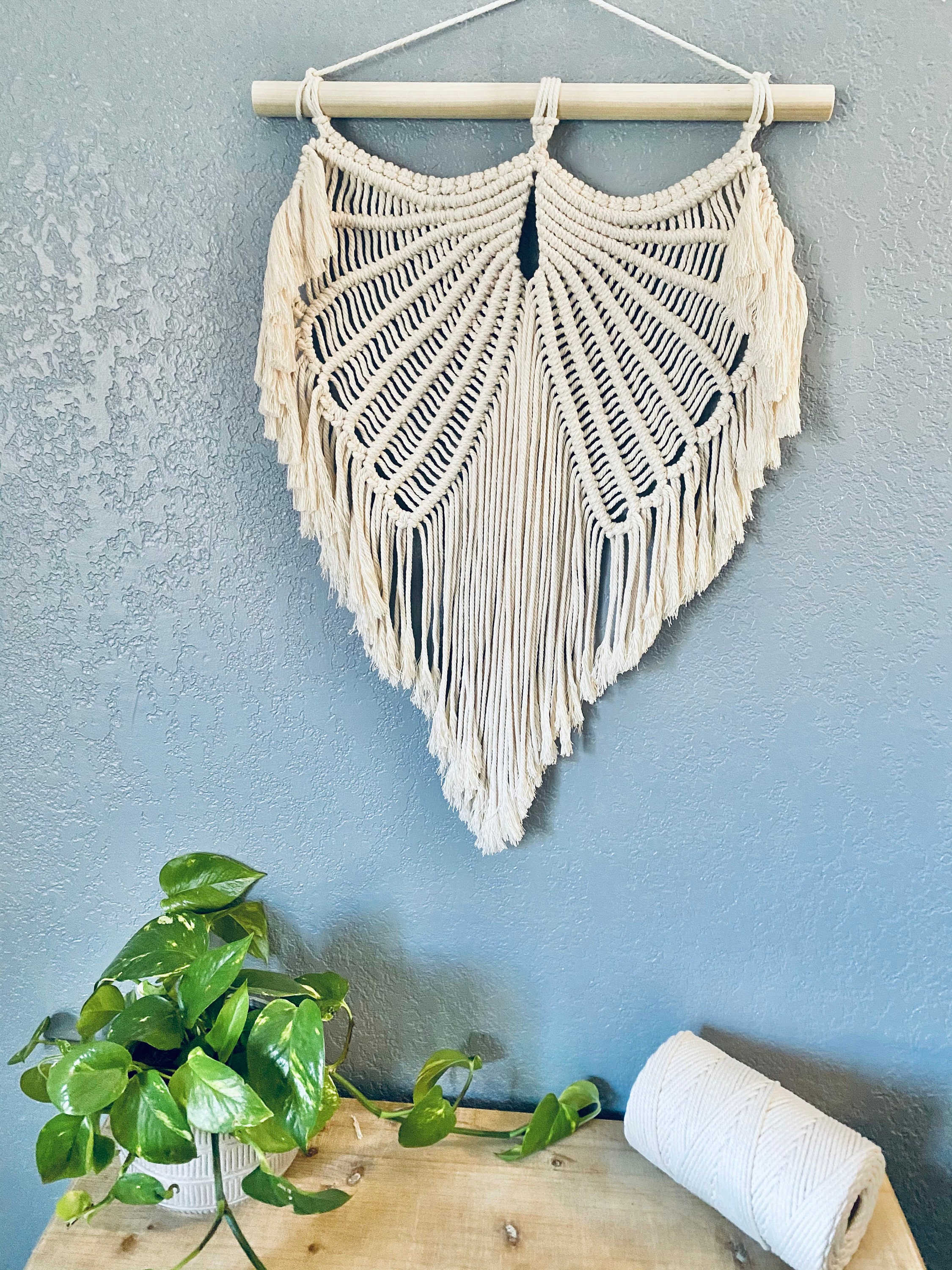 Macrame angel wings natural beautiful wall decoration Etsy