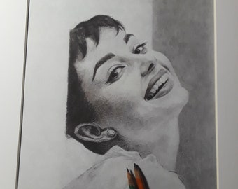 Audrey Hepburn Drawing Etsy Minimal portrait of audrey hepburn. audrey hepburn drawing etsy