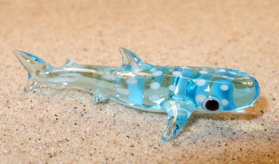 Shark - different variants, glass animal/figurine, size approx. 40 mm, price for 1 piece, Czech quality work, lovely and cute tiny figurines
