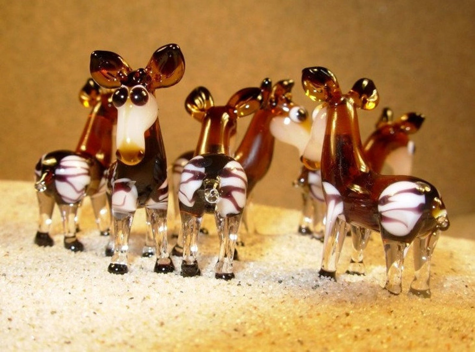 Zebra and Okapi Glass Animal / Figurine Size Approx. 25 Mm | Etsy