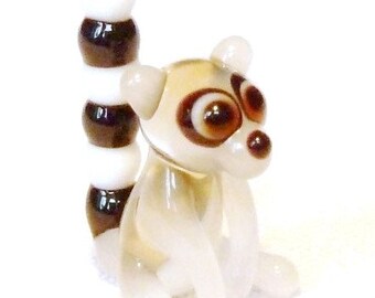 Lemur - glass animal / figurine, size approx. 20x15x12 mm, price for 1 piece, made in Czech Republic, quality handwork / no. 25