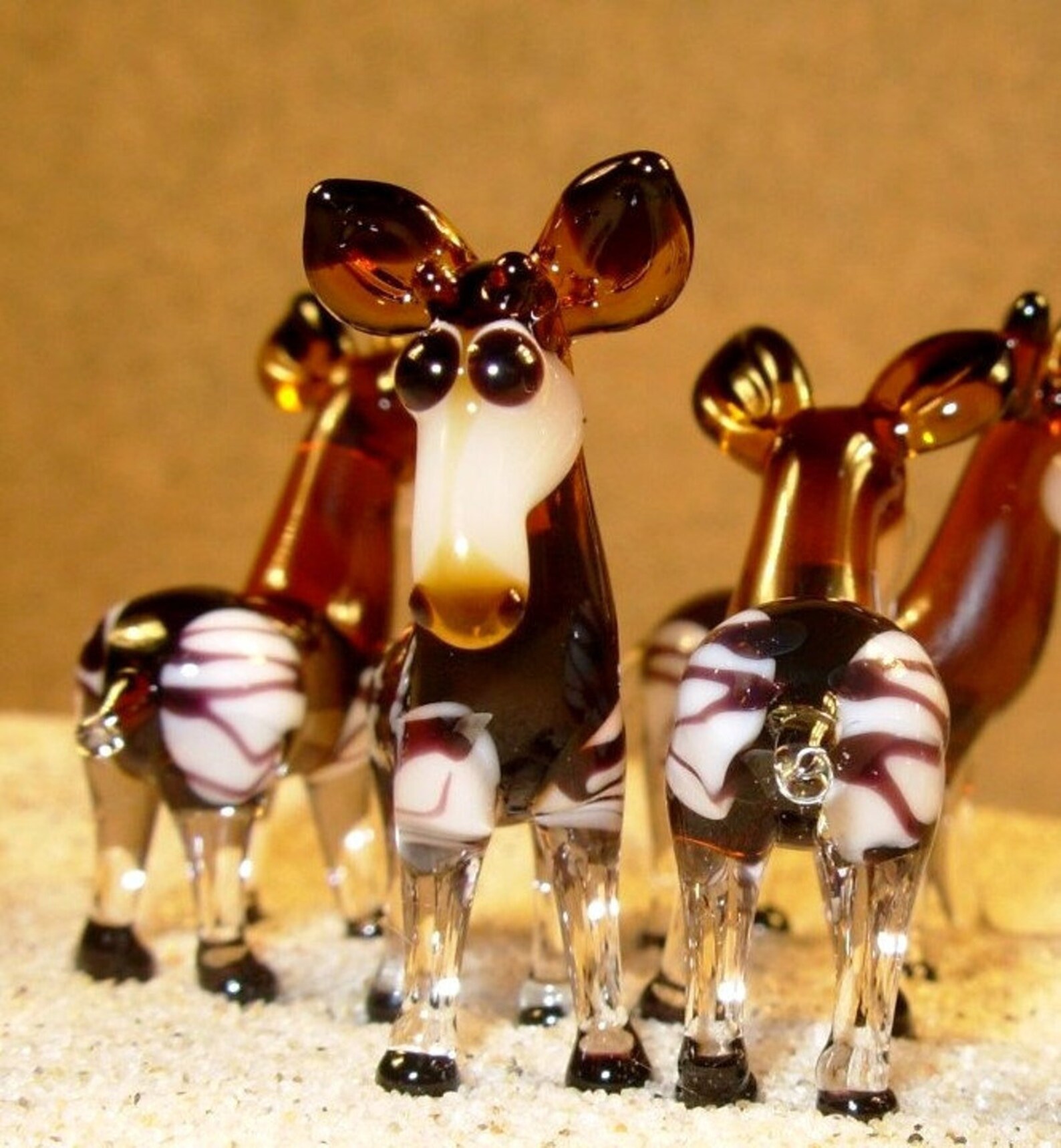Zebra and Okapi Glass Animal / Figurine Size Approx. 23 Mm - Etsy