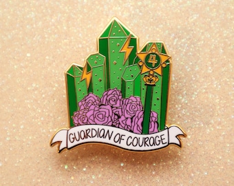 Guardian of Courage | Crystal Scout Series | Jupiter Chrome Diopside Hard Enamel Pin