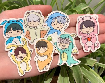 bts chibi stickers etsy